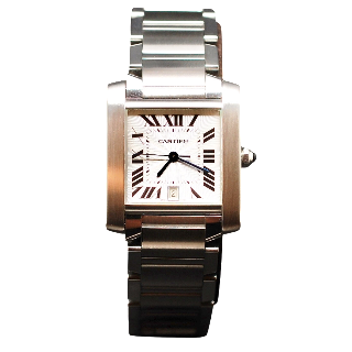 Montre Cartier Tank Française Grand Modèle Automatique Acier de 2012.