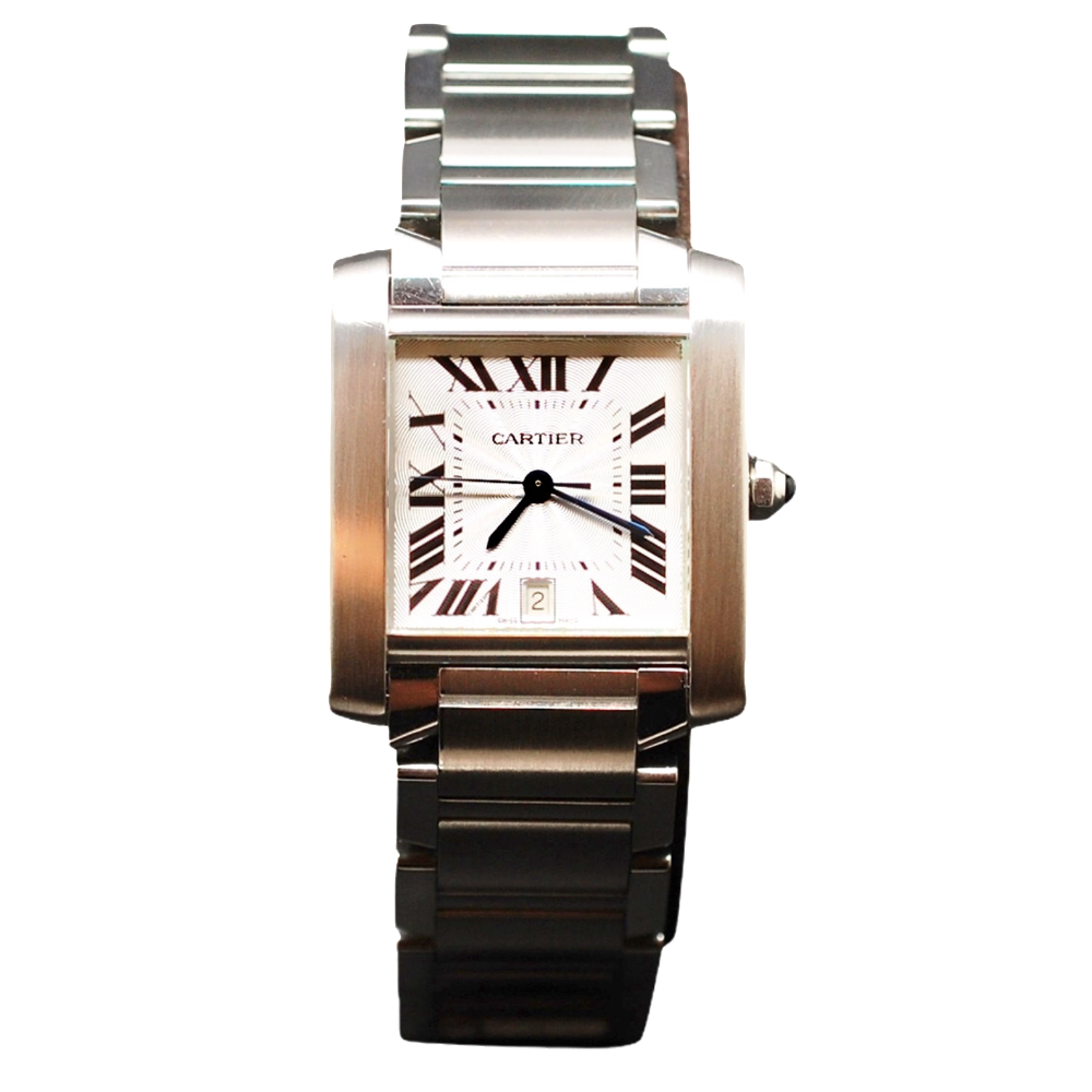 Montre Cartier Tank Française Grand Modèle Automatique Acier de 2012.