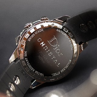 Montre Dior Christal 38 mm Onyx et Diamants Chronographe Quartz de 2012.