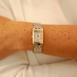 Montre Jaeger LeCoultre Reverso Lady en Or et Acier Quartz. Vers 2007.