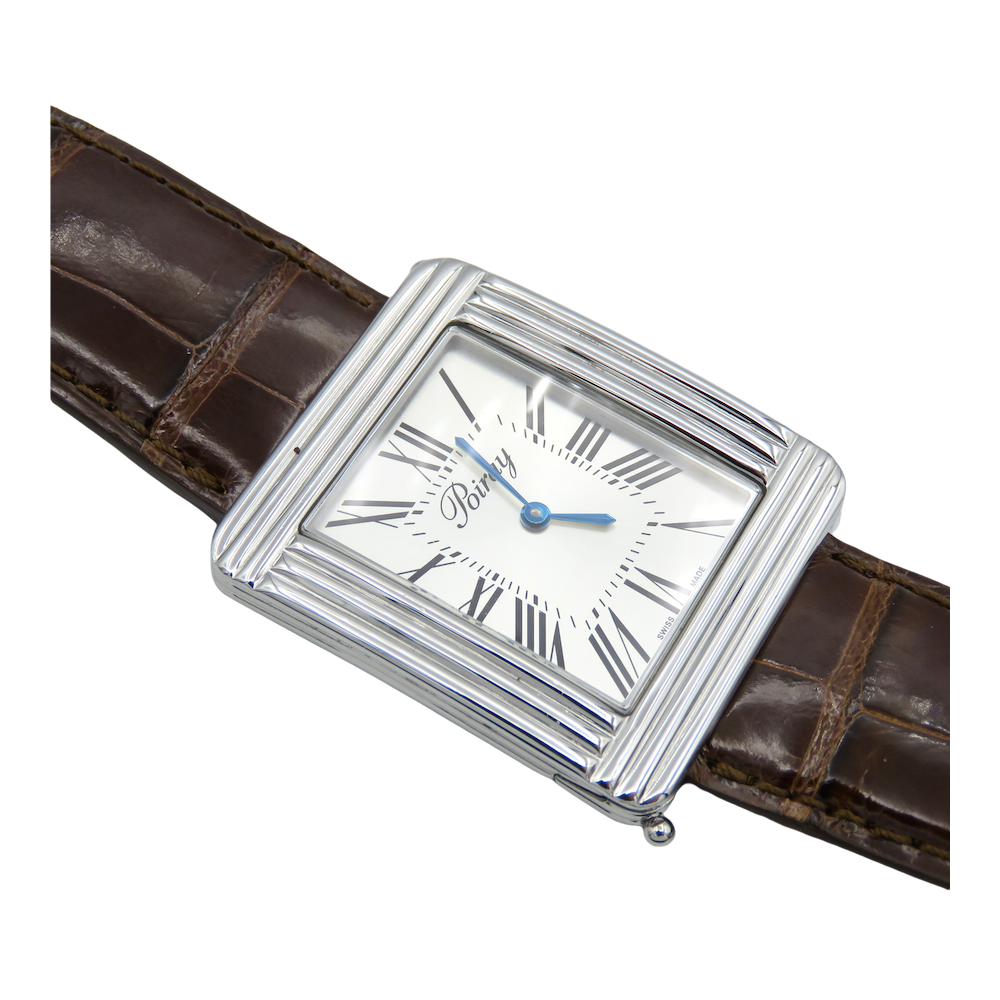 Bracelet De Montre Poiray En Cuir Noir Véritable - Largeur 20mm, Occasion, Pour Remplacement Ou Personnalisation