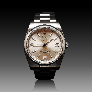 Montre Rolex Oyster Perpetual Homme Acier de 2008. Cadran Gris . Ref : 116000 .