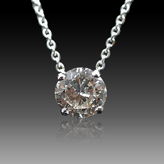 Collier Pendentif Diamant de 1.69 Cts J-VS1 . Or 18 Cts. 