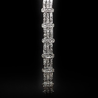 Bracelet en or gris 18 carats massif  Avec 5.0 Cts de Diamants