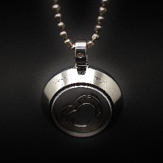 Pendentif Chopard Happy Diamonds Or gris 18k Diamants .