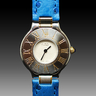 Montre Cartier Dame "Must 21" Or et acier Vers 1990 quartz 27 mm.