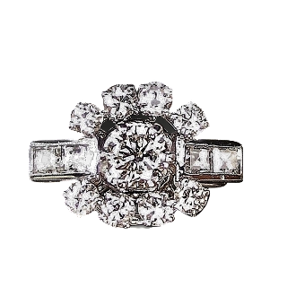 Bague en platine avec 1.30 carat de Diamants. Vers 1950