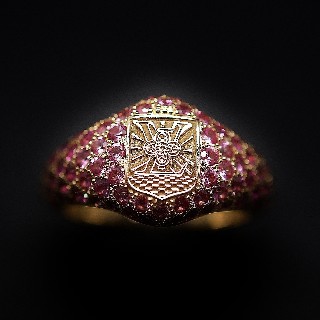 Bague Vuitton collection "Pharell Williams" avec saphirs roses. Taille 52.