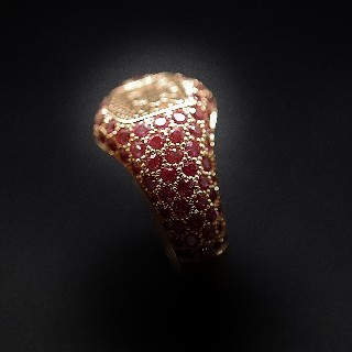 Bague Vuitton collection "Pharell Williams" avec saphirs roses. Taille 52.