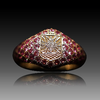 Bague Vuitton collection "Pharell Williams" avec saphirs roses. Taille 52.