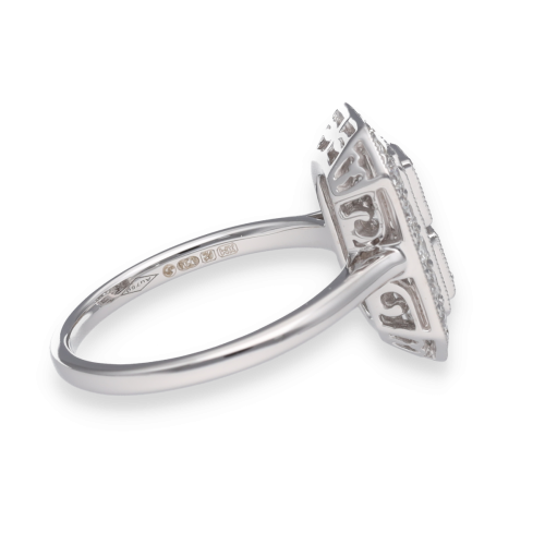 Bague Jarretière Or Gris 750/18k Avec Diamants - Taille 50 Occasion