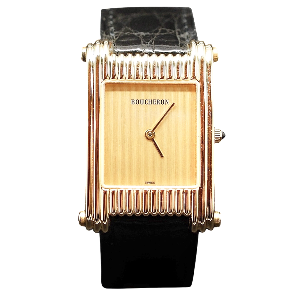 Montre Boucheron "Reflet" grand modèle à quartz en or jaune 18k . Montre Boucheron "Reflet" grand modèle à quartz en or jaune 18k .