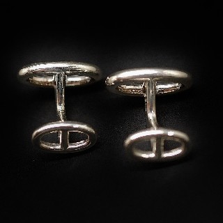 Boutons de Manchettes Hermes en argent Massif.