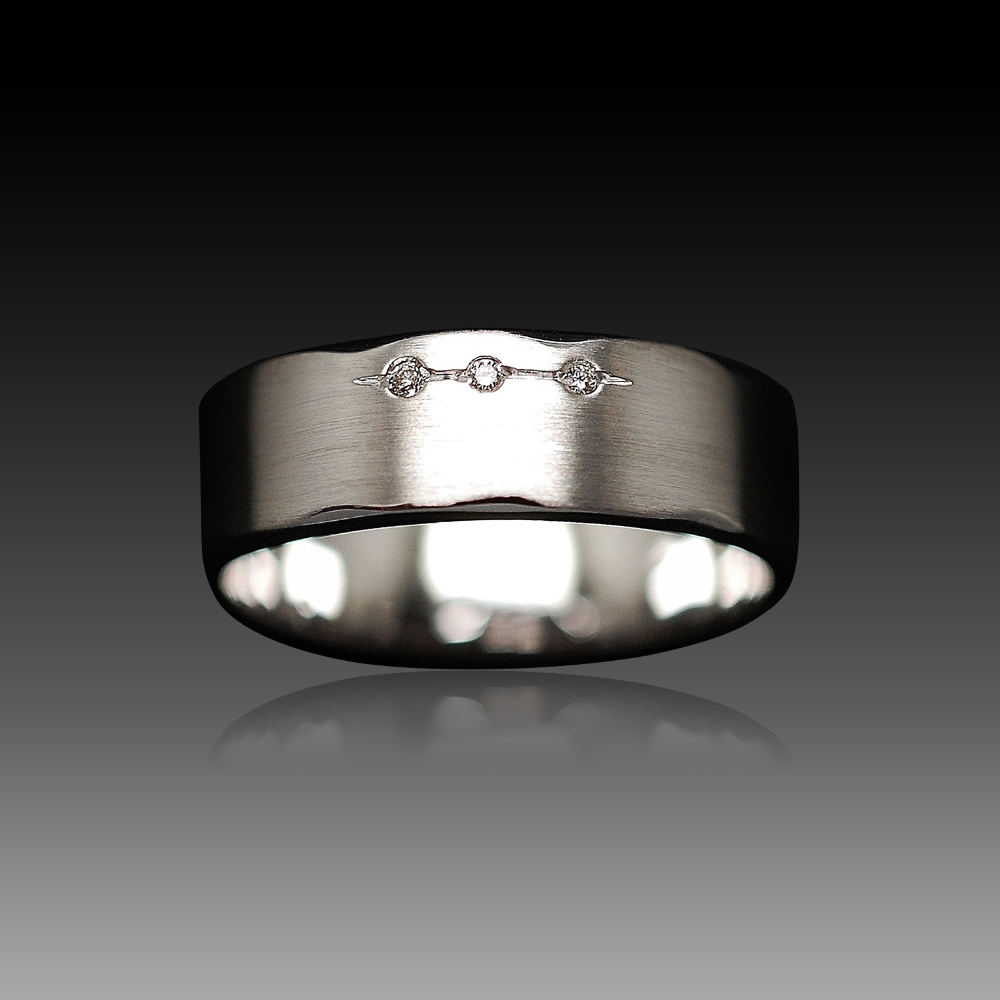 Bague Stern Or gris 18k modèle "Code" Diamants, Taille 53 de 2009.