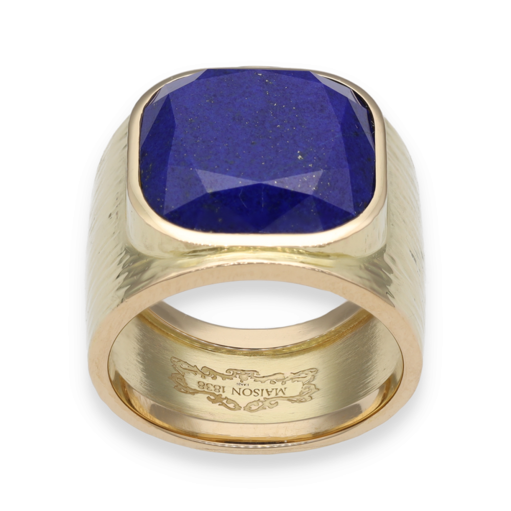 Bague Homme Or 18K (750) Avec Agate Noire - Taille 20 - Neuf Avec étiquettes