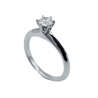 Solitaire Tiffany Platine Setting , Diamant 0,28 Ct G-VVS1