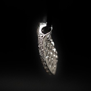 Pendentif "Coeur" Or Gris 18k et 3.0 carats de Diamants extrablancs.