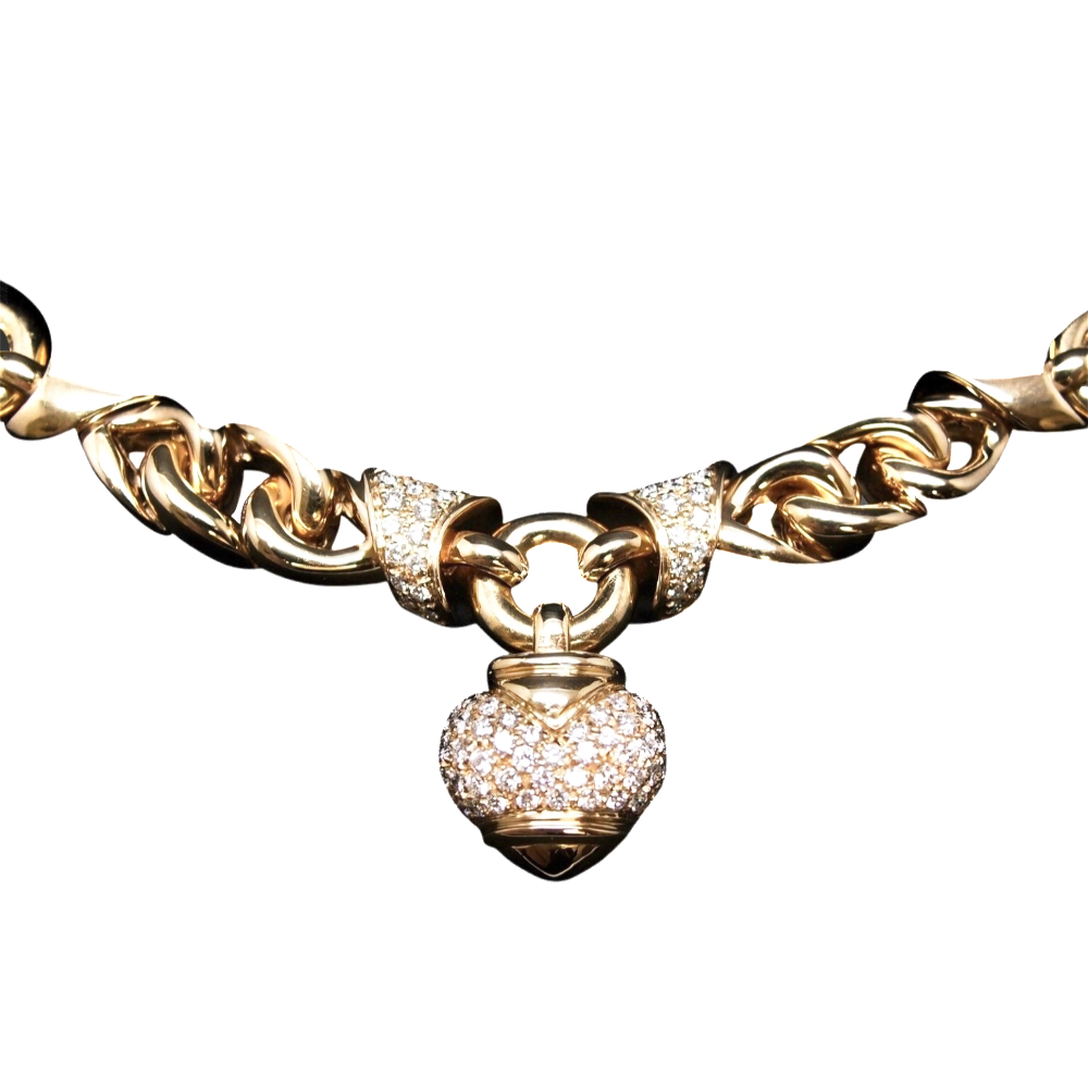 Collier Bulgari "Profumo" or jaune 18k Diamants vers 1980