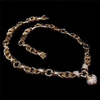 Collier Bulgari "Profumo" or jaune 18k Diamants vers 1980