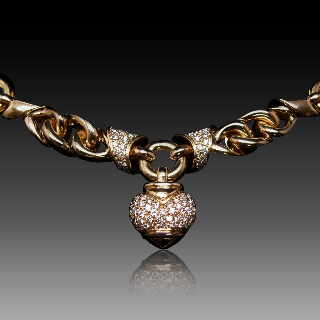 Collier Bulgari "Profumo" or jaune 18k Diamants vers 1980