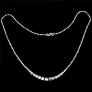 Collier "Rivière" Diamants 5.90 Cts G-VS en Or gris 18k  