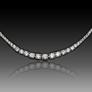 Collier "Rivière" Diamants 5.90 Cts G-VS en Or gris 18k  