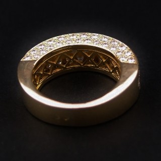 Bague Jonc Or Jaune 18K Avec 4 Cts De Diamants Brillants G-VS. 