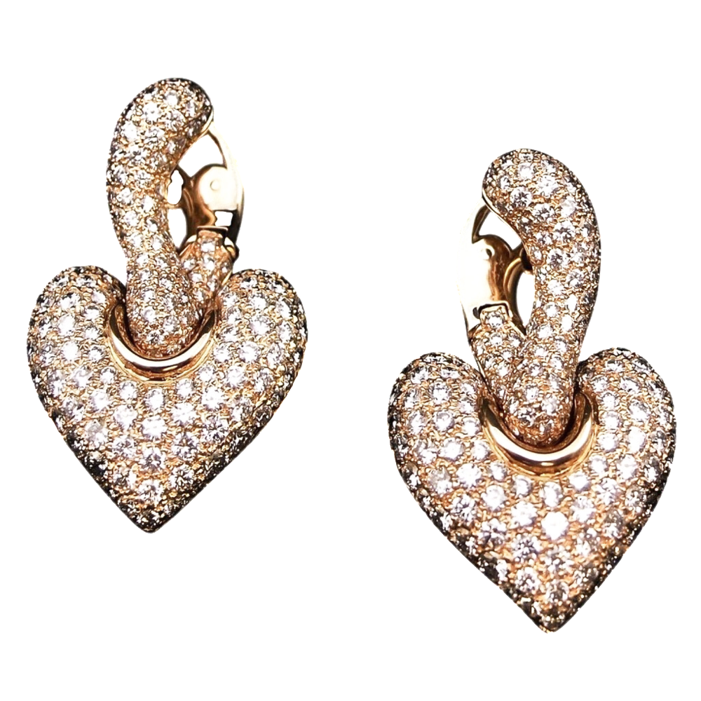 Boucles d'oreilles Boucheron Or jaune 18K et 290 diamants, 7 cts, commande spéciale Boucles d'oreilles Boucheron Or jaune 18K et 290 diamants, 7 cts, commande spéciale