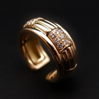 Bague Boucheron or jaune 18 k, anneaux interchangeables,  Diamants ,Corail et Bois.