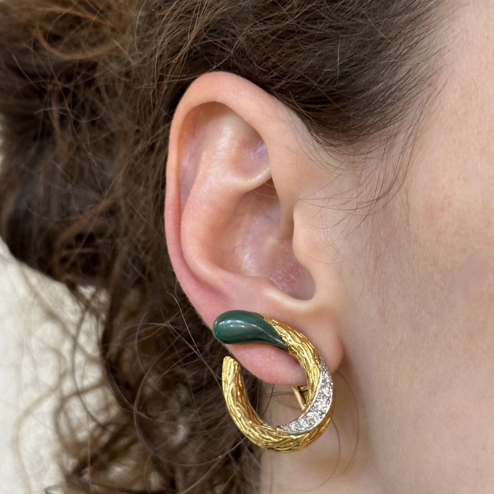 Boucles D'oreilles Clips Vintage à Nœud Argenté - Occasion - Alliage Métal - Fermoir Clip