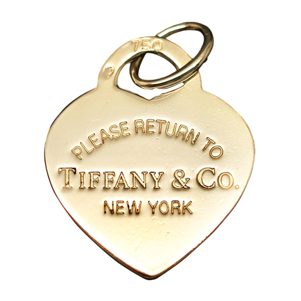 Pendentif Tiffany & Co Charm Plaque Cœur" Return to Tiffany" Or 18k massif.
