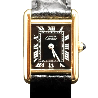 Montre Cartier Dame "Must Tank" Vermeil mécanique de 1980. Boite et Papiers.