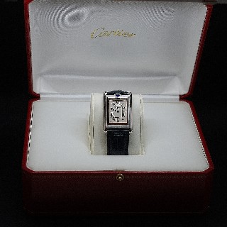 Montre Cartier Tank Basculante Médium Quartz en acier Vers 2000.