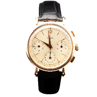 Montre Jaeger Vintage Chronographe Or rose 18k Mécanique Vers 1945.