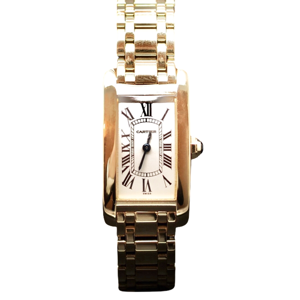 Montre Cartier Tank Américaine Dame Or Jaune 18k Petit modèle Vers 2004.