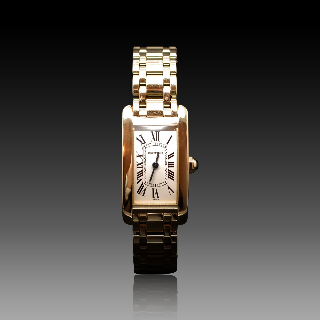 Montre Cartier Tank Américaine Dame Or Jaune 18k Petit modèle Vers 2004.