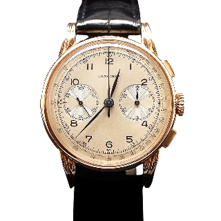 Montre Longines Vintage Chronographe Or rose 18k mécanique Vers 1945.