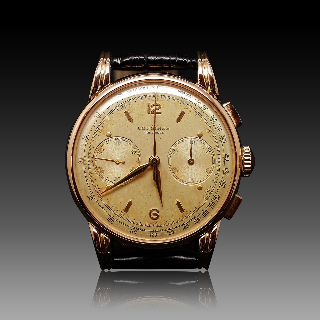 Montre Longines Vintage Chronographe Flyback Or rose 18k mécanique Vers 1945.