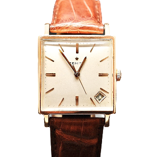 Montre Zenith Vintage Carrée Or 18k Automatique Vers 1965.