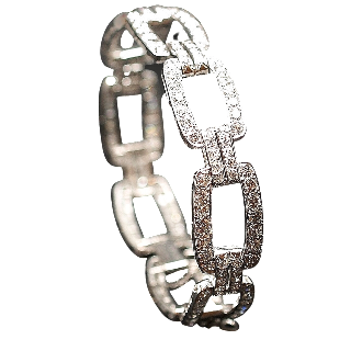  Bracelet Art Déco platine et diamants ronds avec 8.30 cts, vers 1925.