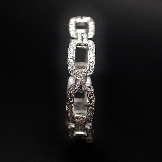  Bracelet Art Déco platine et diamants ronds avec 8.30 cts, vers 1925.