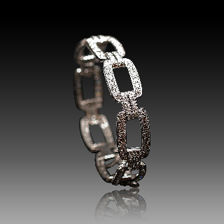  Bracelet Art Déco platine et diamants ronds avec 8.30 cts, vers 1925.