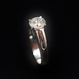 Solitaire Jonc Diamant de 1,29 Cts J-P1 en Or 18k