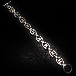 Bracelet Hermes Vintage en Argent. Vers 1980. maille Ovale Bracelet Hermes Vintage en Argent. Vers 1980. maille Ovale