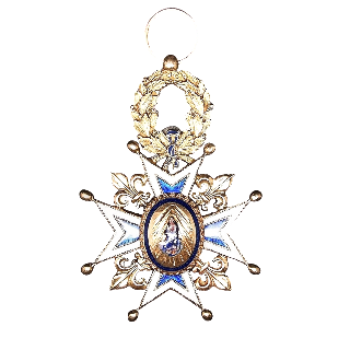 Grande Croix de l'Ordre de Chevalier de l'ordre de Charles III d'Espagne en or 18k et email Vers 1890.