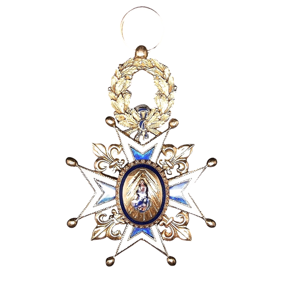 Grande Croix de l'Ordre de Chevalier de l'ordre de Charles III d'Espagne en or 18k et email Vers 1890.