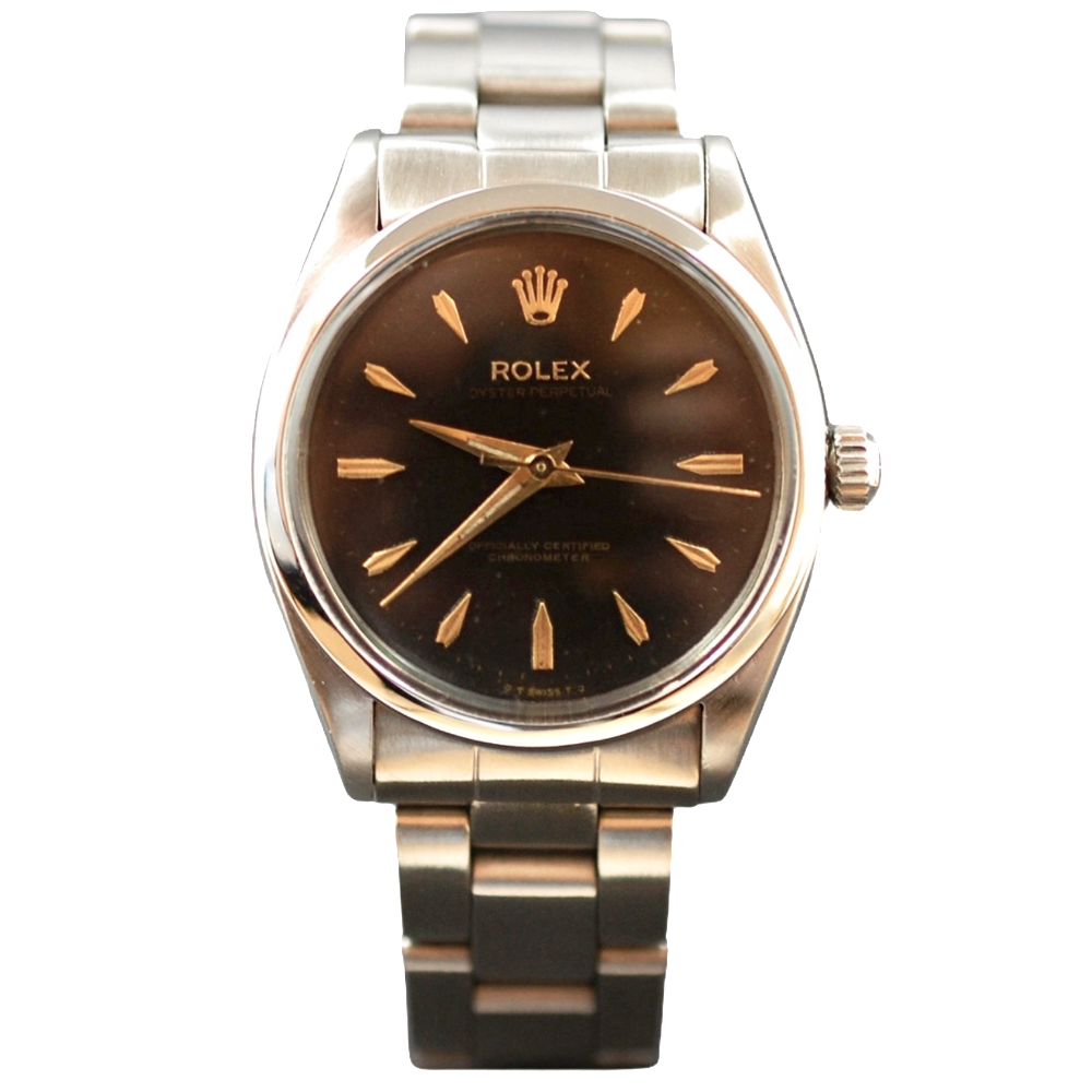 Montre Rolex Vintage Air king Acier de 1966 . Cadran noir. Ref : 5500.