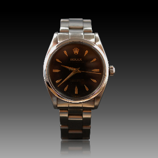 Montre Rolex Vintage Air king Acier de 1966 . Cadran noir. Ref : 5500.