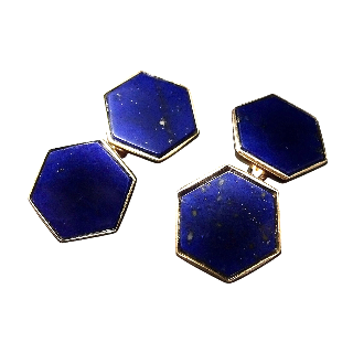 Boutons de Manchettes en or 18k et Lapis Lazuli.