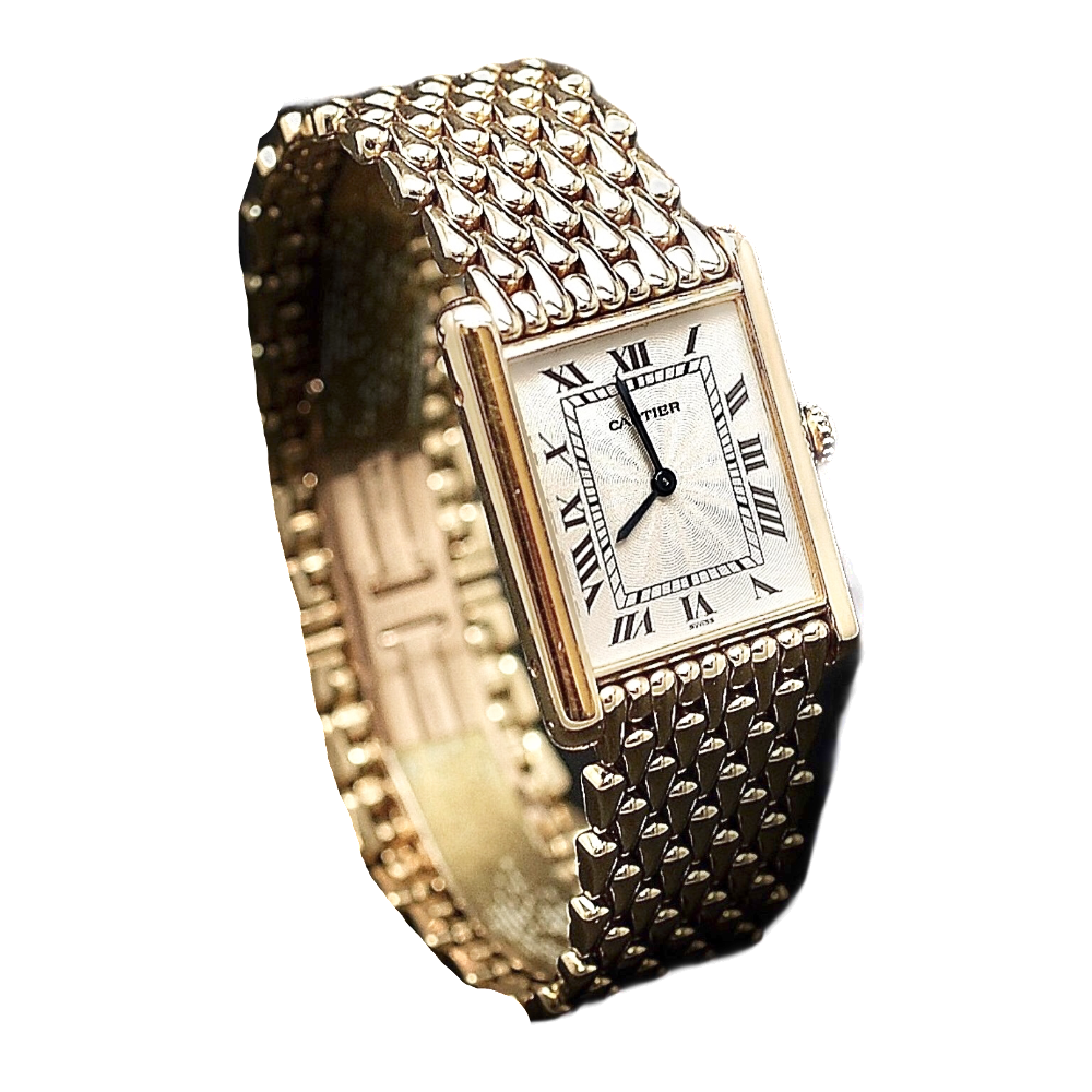 Montre Cartier "Tank Louis Cartier "Extraplate Or Jaune 18k Vers 1980 Mécanique Montre Cartier "Tank Louis Cartier "Extraplate Or Jaune 18k Vers 1980 Mécanique